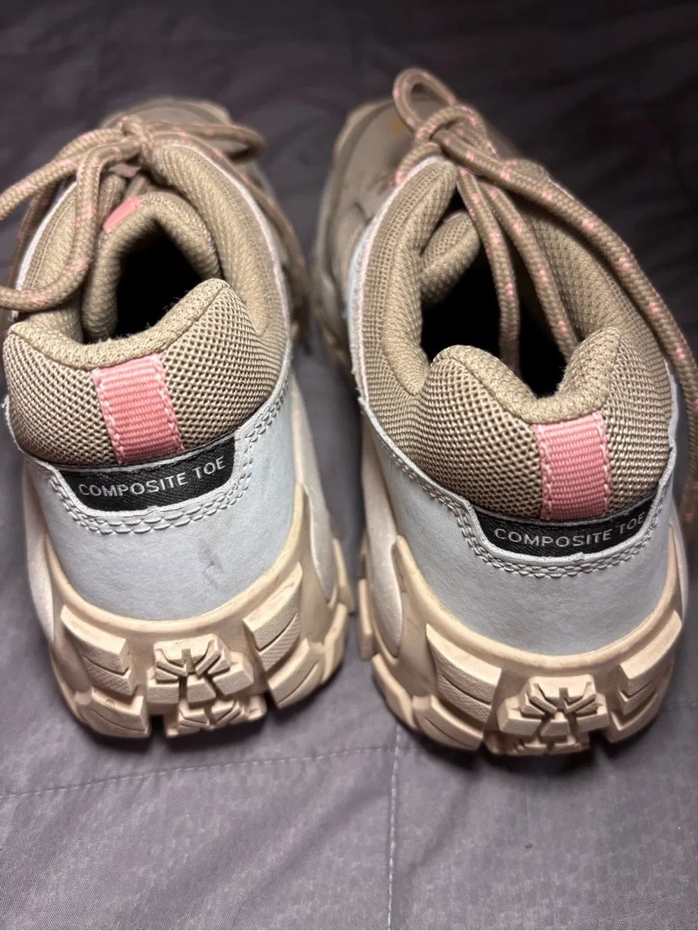 Caterpillar Gray and Pink Trail Sneakers Steel Toe